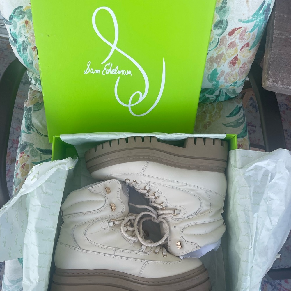 Sam Edelman Women's Cream and Brown Boots